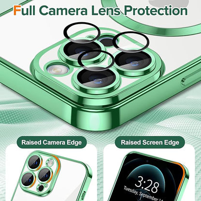 Capa MagSafe para Apple iPhone 12 Pro, Techsuit, Luxury Crystal, Verde Claro