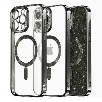 Capa MagSafe para Apple iPhone 12 Pro, Techsuit, Luxury Glitter, Preta