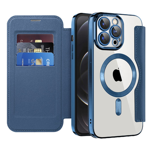 Capa MagSafe para Apple iPhone 12 Pro, Techsuit, SmartMag Book, Azul