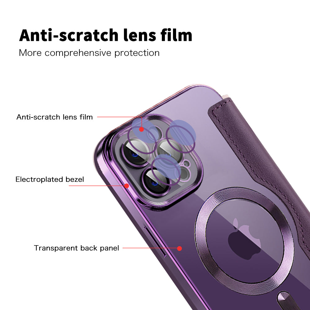 Capa MagSafe para Apple iPhone 12 Pro, Techsuit, SmartMag Book, Roxo