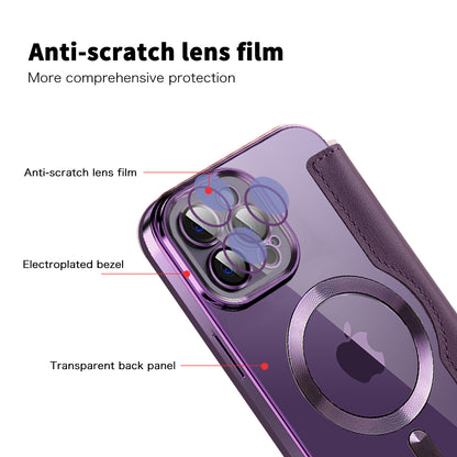 Capa MagSafe para Apple iPhone 12 Pro, Techsuit, SmartMag Book, Roxo
