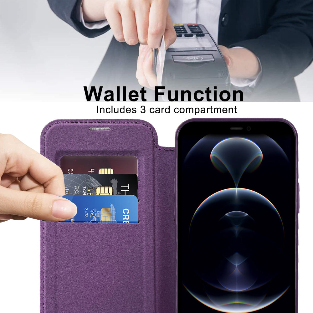 Capa MagSafe para Apple iPhone 12 Pro, Techsuit, SmartMag Book, Roxo