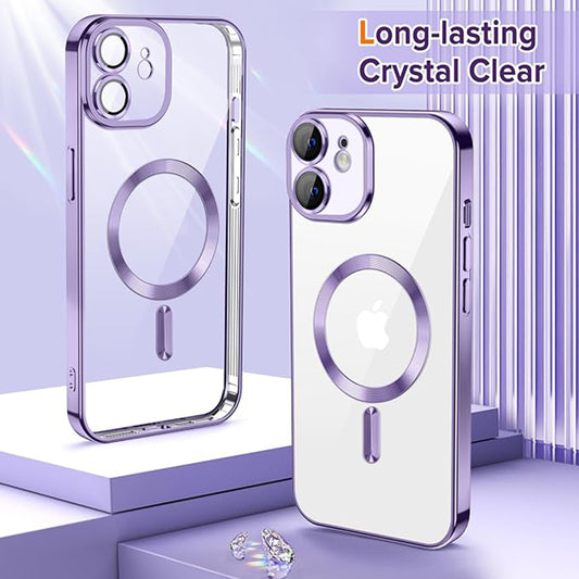 Capa MagSafe para Apple iPhone 12, Techsuit, Luxury Crystal, Roxo Claro