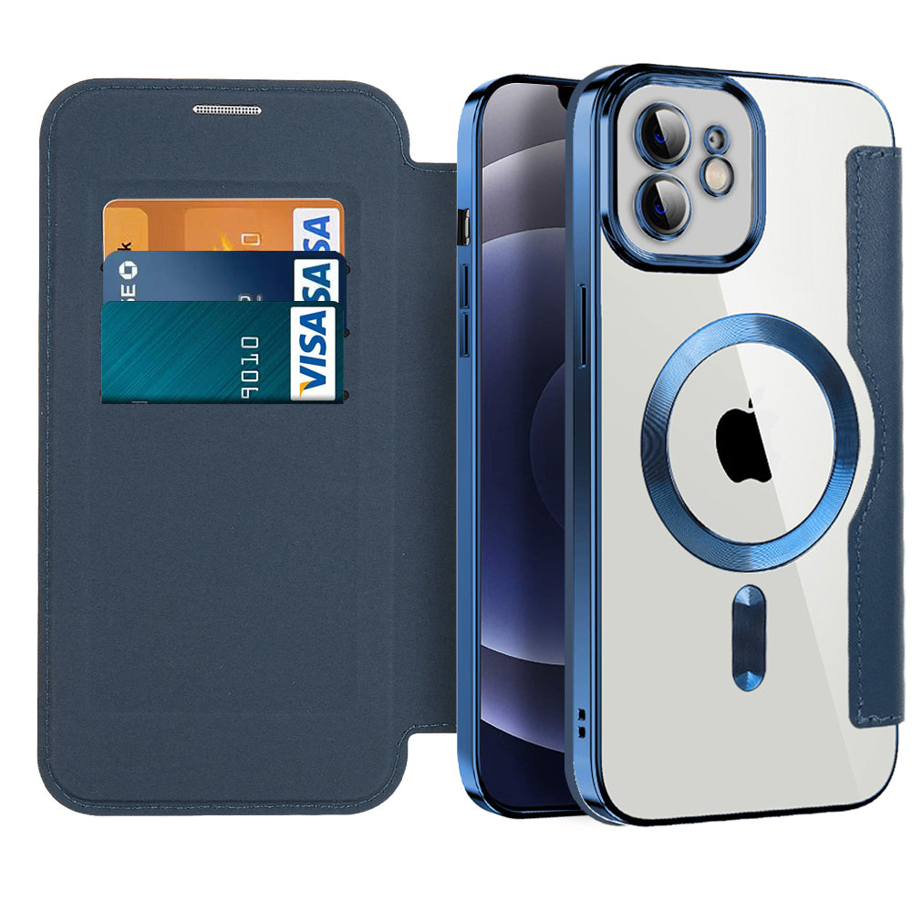 Capa MagSafe para Apple iPhone 12, Techsuit, SmartMag Book, Azul