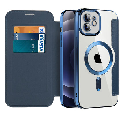 Capa MagSafe para Apple iPhone 12, Techsuit, SmartMag Book, Azul