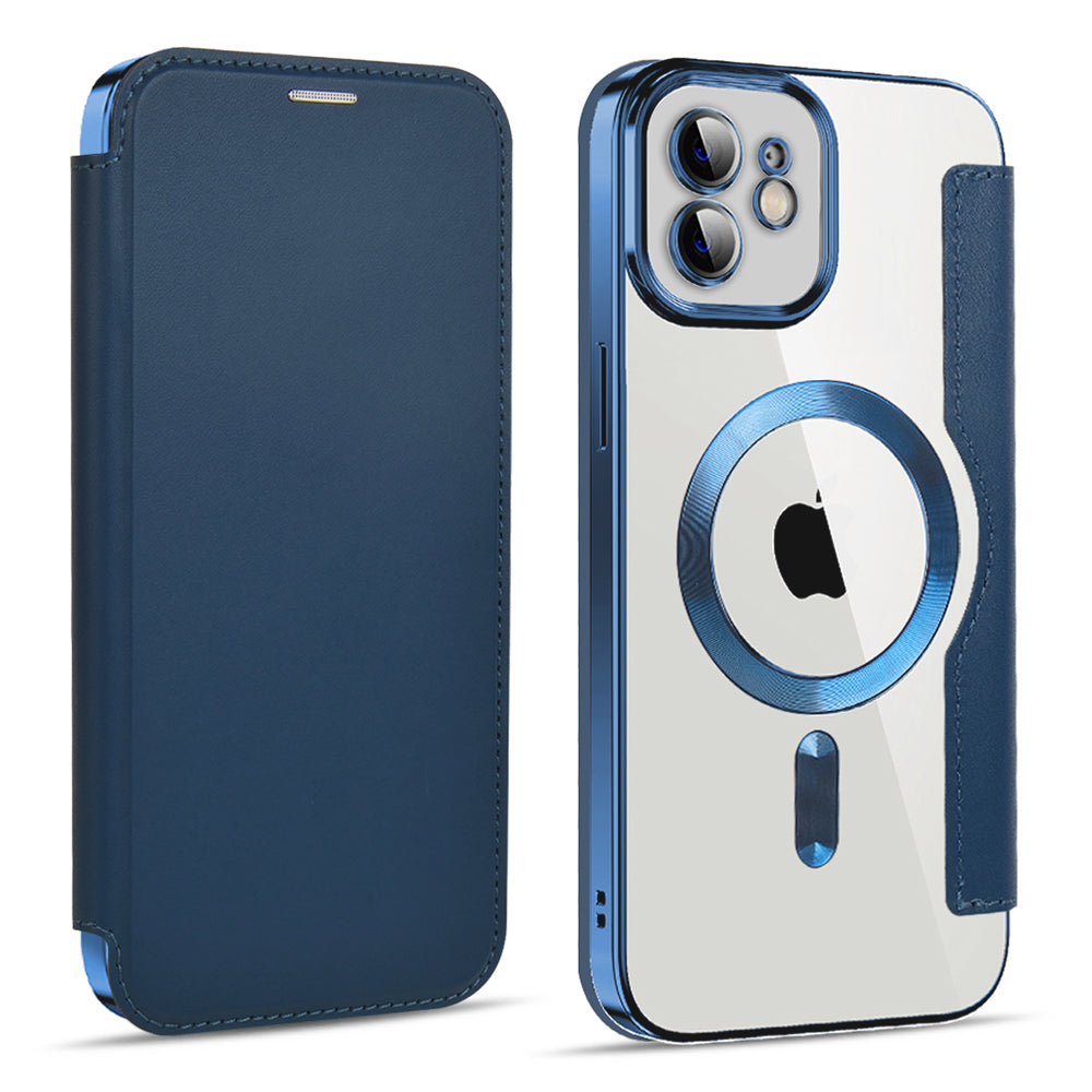 Capa MagSafe para Apple iPhone 12, Techsuit, SmartMag Book, Azul