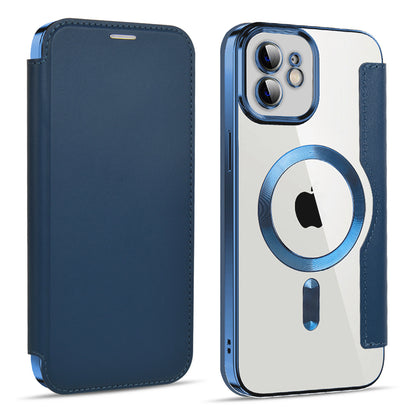 Capa MagSafe para Apple iPhone 12, Techsuit, SmartMag Book, Azul