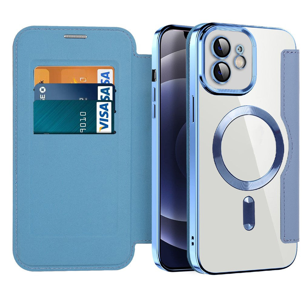 Capa MagSafe para Apple iPhone 12, Techsuit, SmartMag Book, Azul