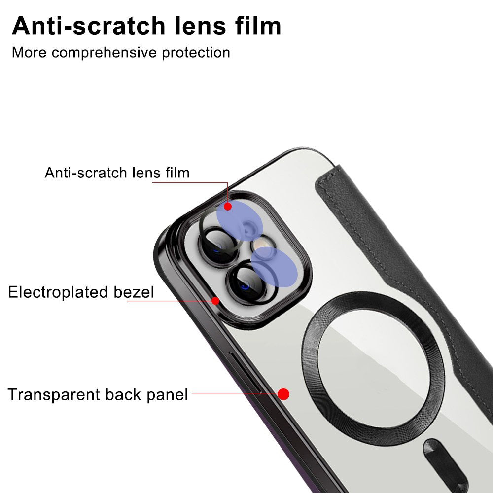 Capa MagSafe para Apple iPhone 12, Techsuit, SmartMag Book, Castanha