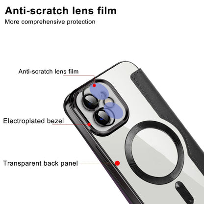 Capa MagSafe para Apple iPhone 12, Techsuit, SmartMag Book, Castanha