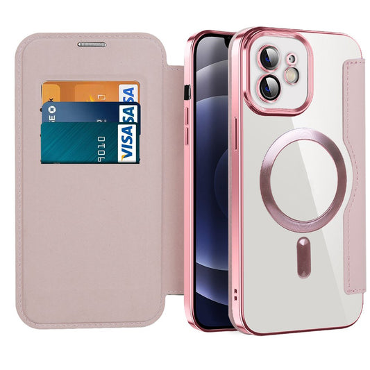 Capa MagSafe para Apple iPhone 12, Techsuit, SmartMag Book, Rosa