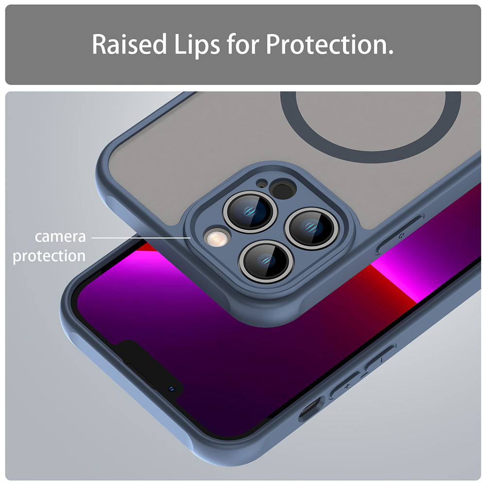 MagSafe Case for Apple iPhone 13 Pro Max, Techsuit, HaloFrost II, Navy Blue