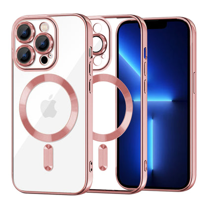 Capa MagSafe para Apple iPhone 13 Pro Max, Techsuit, Luxury Crystal, Rosa