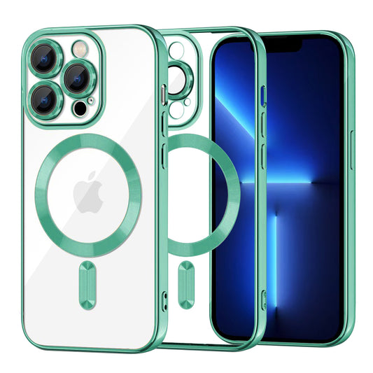 Capa MagSafe para Apple iPhone 13 Pro Max, Techsuit, Luxury Crystal, Verde Claro