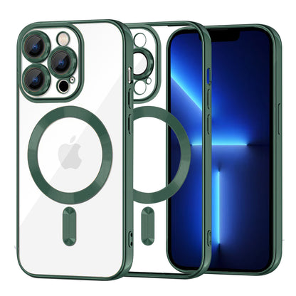 Capa MagSafe para Apple iPhone 13 Pro Max, Techsuit, Luxury Crystal, Verde Escuro
