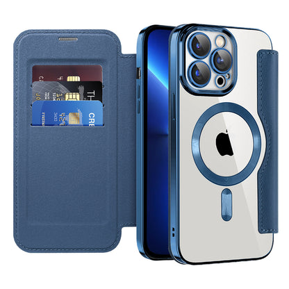 Capa MagSafe para Apple iPhone 13 Pro Max, Techsuit, SmartMag Book, Azul