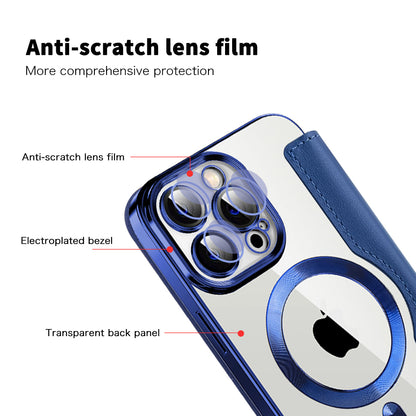 Capa MagSafe para Apple iPhone 13 Pro Max, Techsuit, SmartMag Book, Azul