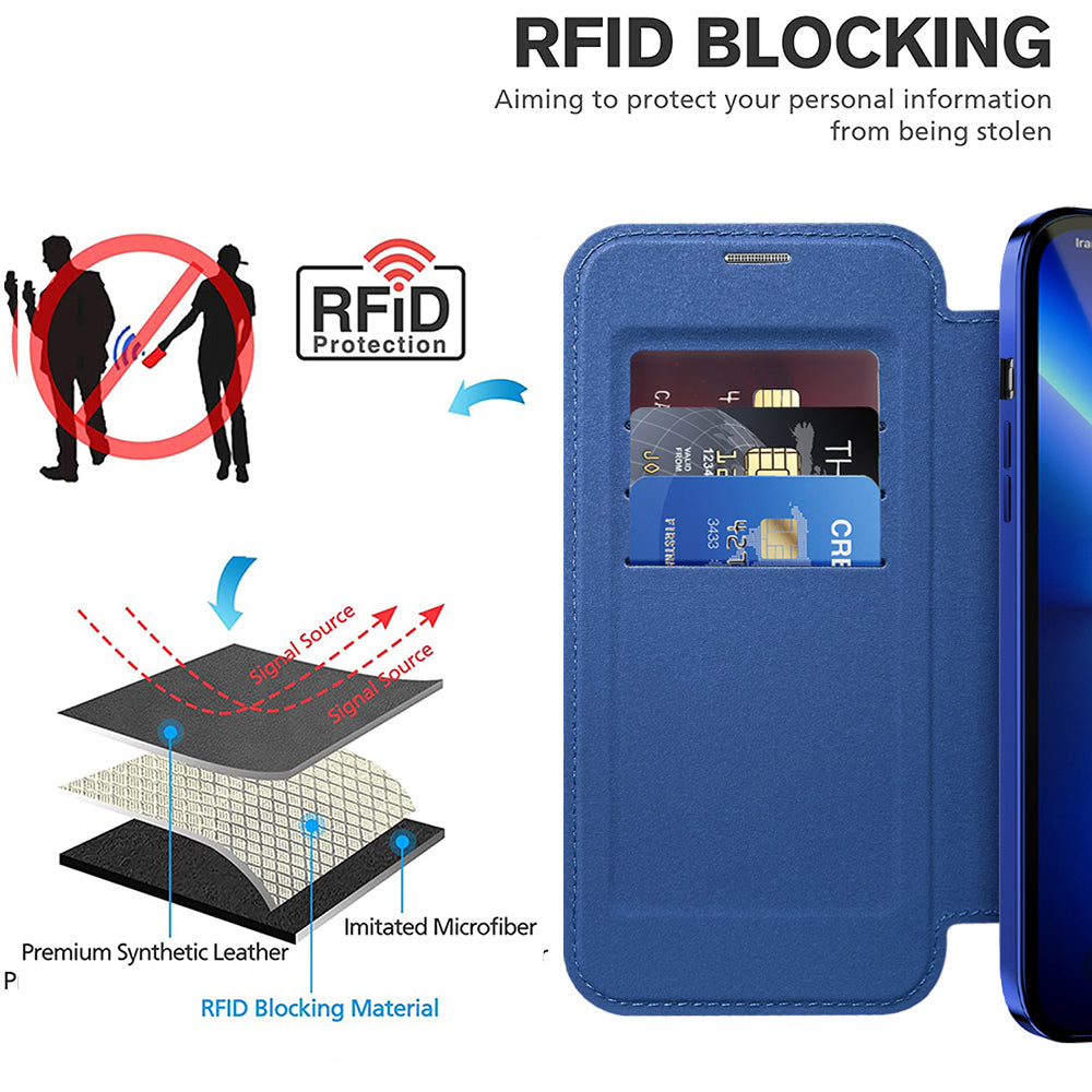 Capa MagSafe para Apple iPhone 13 Pro Max, Techsuit, SmartMag Book, Azul