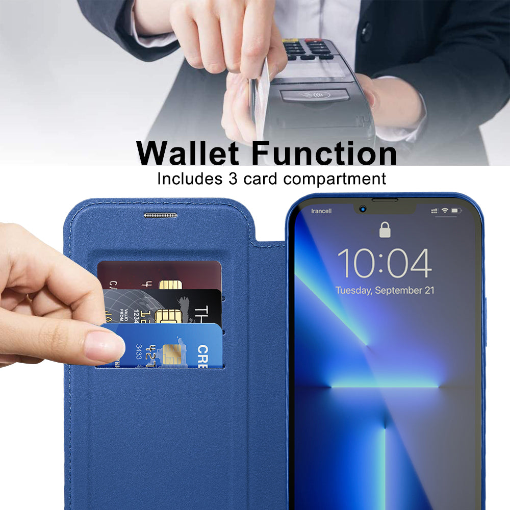 Capa MagSafe para Apple iPhone 13 Pro Max, Techsuit, SmartMag Book, Azul