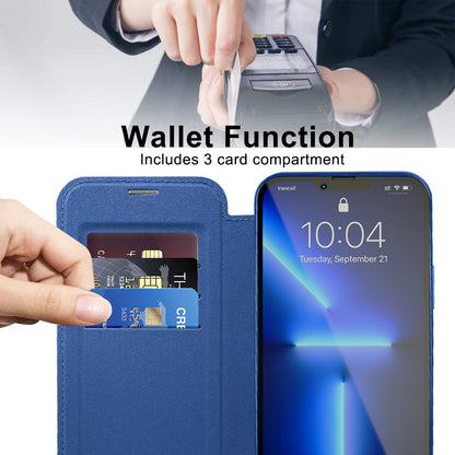 Capa MagSafe para Apple iPhone 13 Pro Max, Techsuit, SmartMag Book, Azul