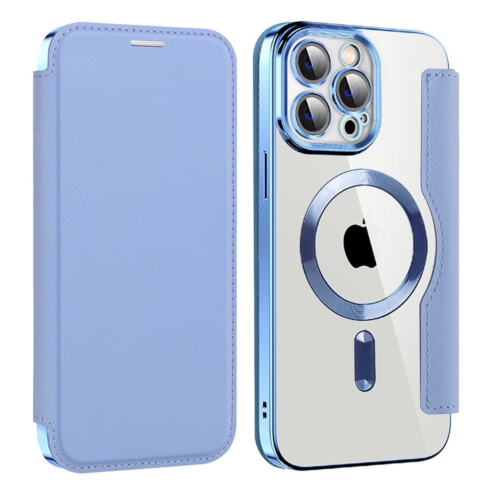 Capa MagSafe para Apple iPhone 13 Pro Max, Techsuit, SmartMag Book, Azul