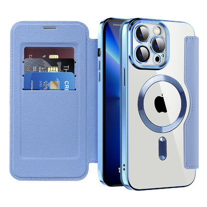 Capa MagSafe para Apple iPhone 13 Pro Max, Techsuit, SmartMag Book, Azul