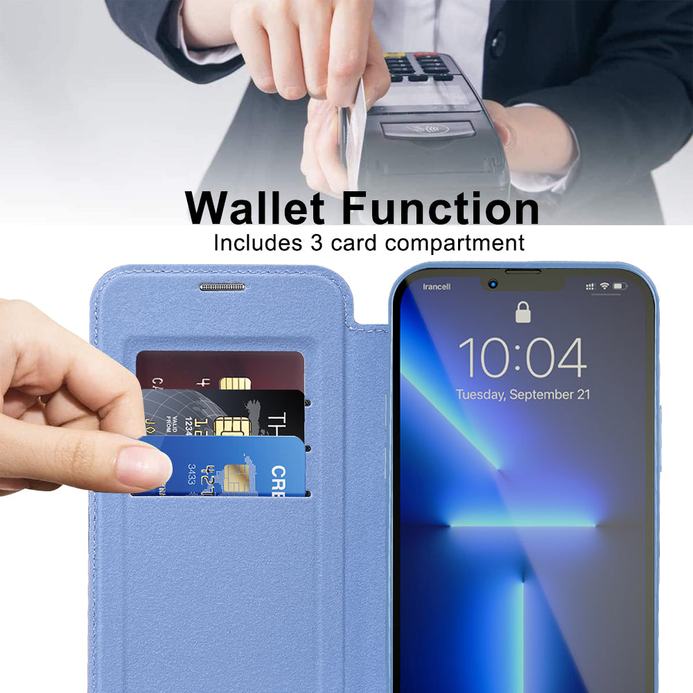 Capa MagSafe para Apple iPhone 13 Pro Max, Techsuit, SmartMag Book, Azul