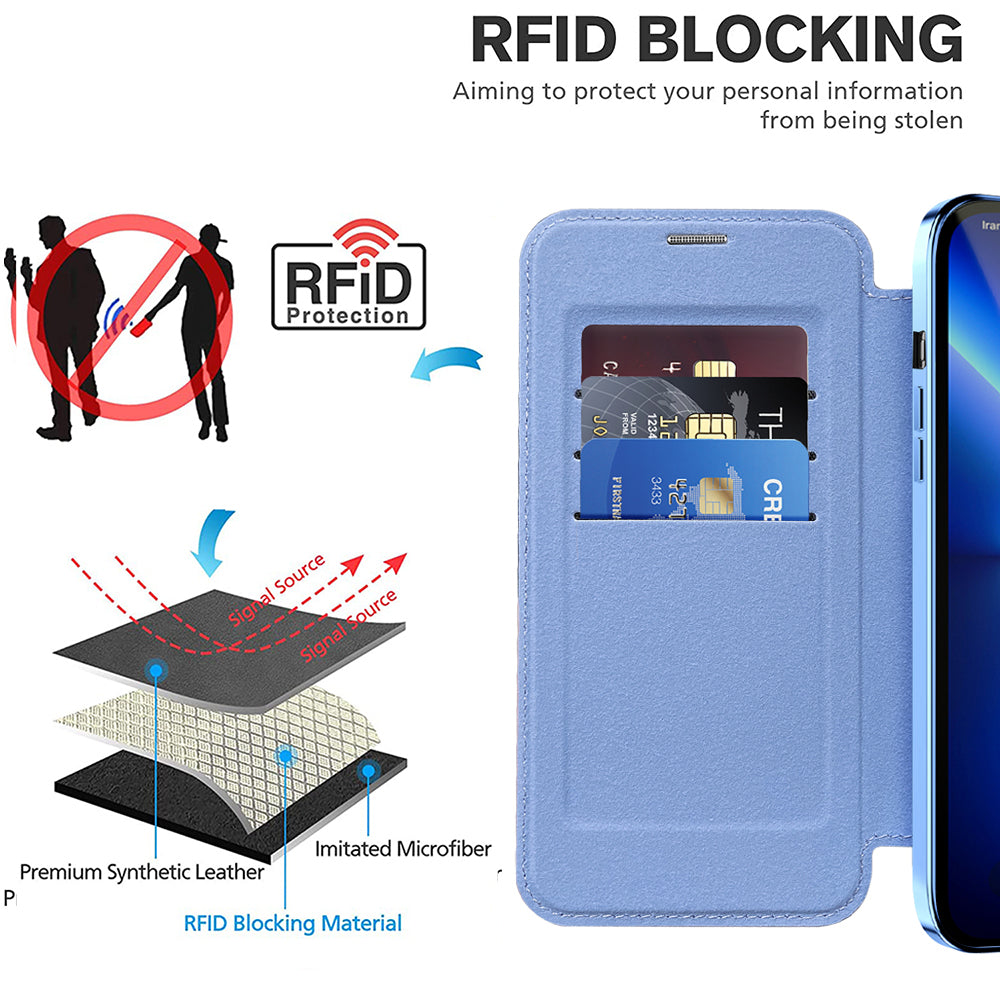 Capa MagSafe para Apple iPhone 13 Pro Max, Techsuit, SmartMag Book, Azul