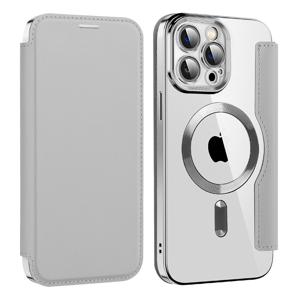 Capa MagSafe para Apple iPhone 13 Pro Max, Techsuit, SmartMag Book, Cinzento