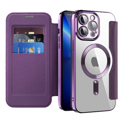 Capa MagSafe para Apple iPhone 13 Pro Max, Techsuit, SmartMag Book, Roxo