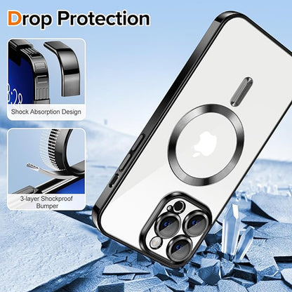 Capa MagSafe para Apple iPhone 13 Pro, Techsuit, Luxury Crystal, Preta