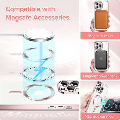 Capa MagSafe para Apple iPhone 13 Pro, Techsuit, Luxury Crystal, Rosa