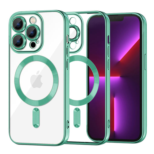 Capa MagSafe para Apple iPhone 13 Pro, Techsuit, Luxury Crystal, Verde Claro