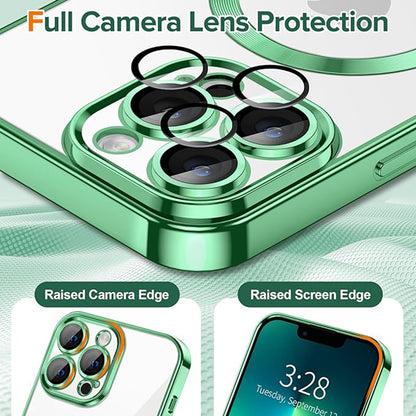Capa MagSafe para Apple iPhone 13 Pro, Techsuit, Luxury Crystal, Verde Claro