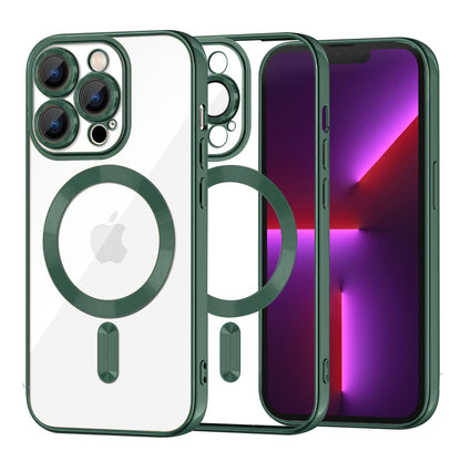 Capa MagSafe para Apple iPhone 13 Pro, Techsuit, Luxury Crystal, Verde Escuro