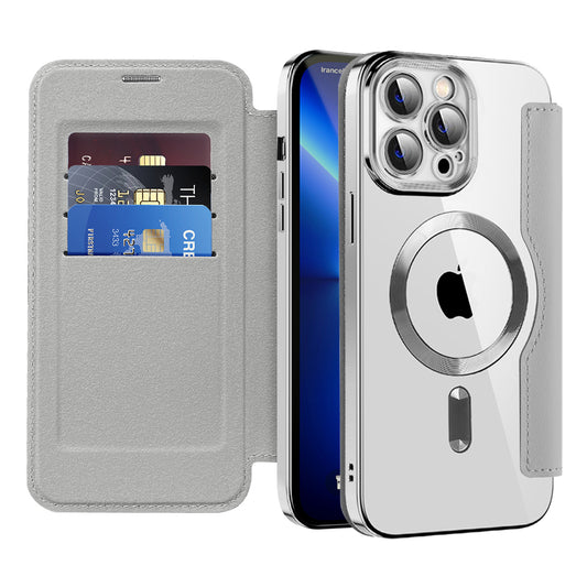 Capa MagSafe para Apple iPhone 13 Pro, Techsuit, SmartMag Book, Cinzento