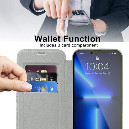 MagSafe Case for Apple iPhone 13 Pro, Techsuit, SmartMag Book, Gray