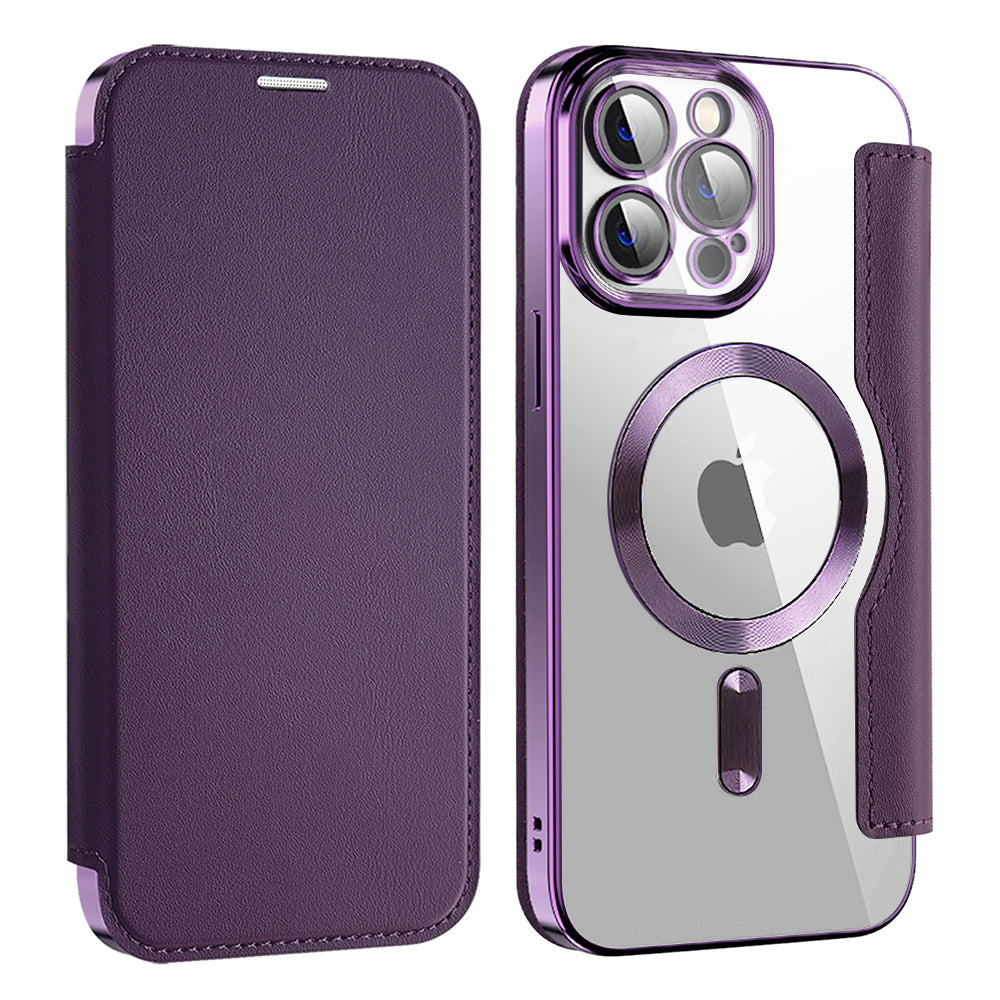 Capa MagSafe para Apple iPhone 13 Pro, Techsuit, SmartMag Book, Roxo