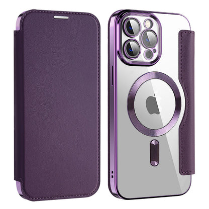 Capa MagSafe para Apple iPhone 13 Pro, Techsuit, SmartMag Book, Roxo