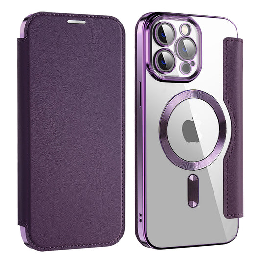 Capa MagSafe para Apple iPhone 13 Pro, Techsuit, SmartMag Book, Roxo