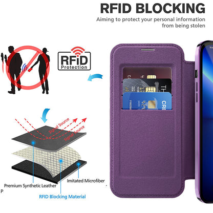 Capa MagSafe para Apple iPhone 13 Pro, Techsuit, SmartMag Book, Roxo