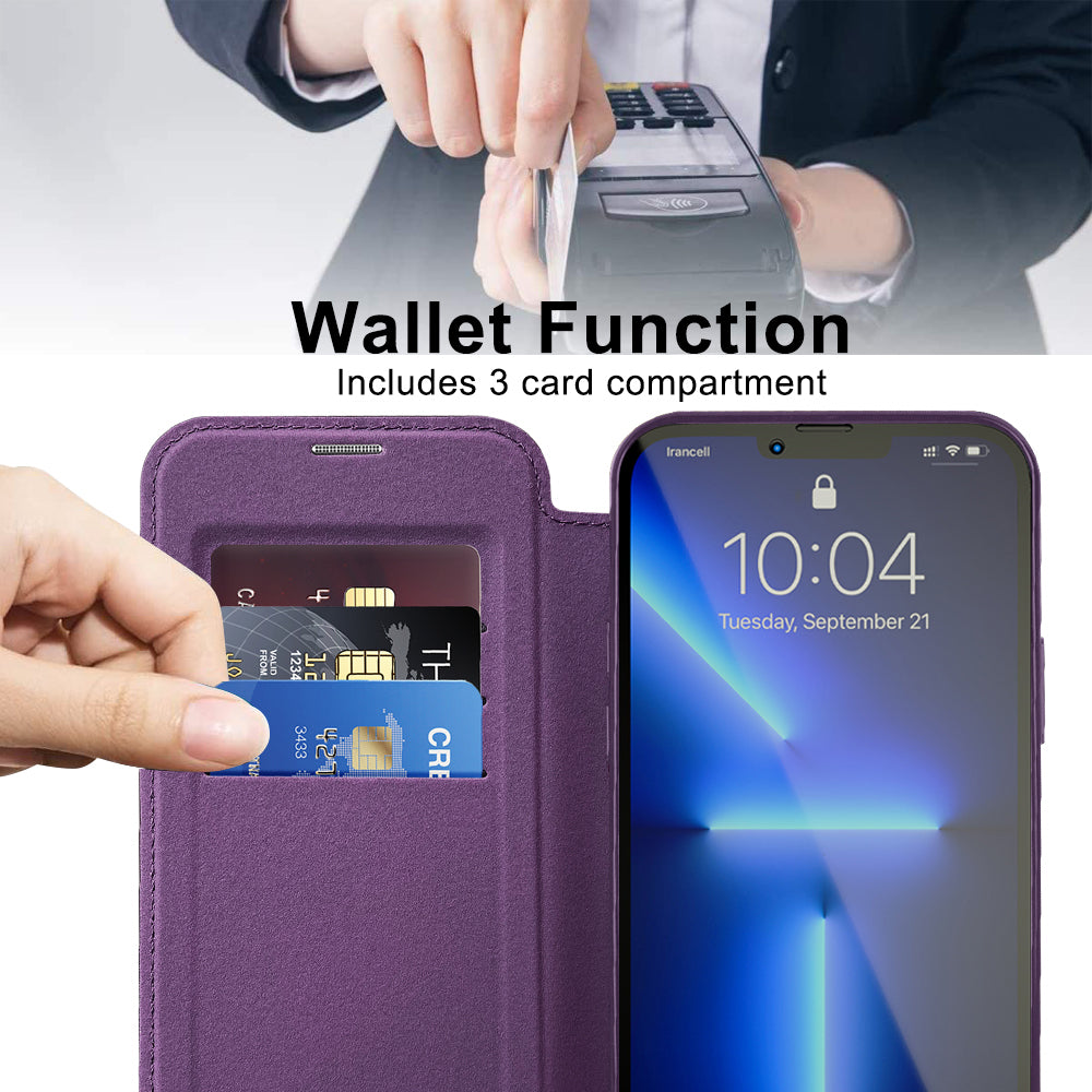 Capa MagSafe para Apple iPhone 13 Pro, Techsuit, SmartMag Book, Roxo