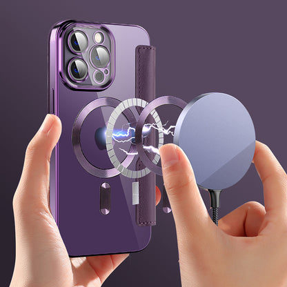 Capa MagSafe para Apple iPhone 13 Pro, Techsuit, SmartMag Book, Roxo