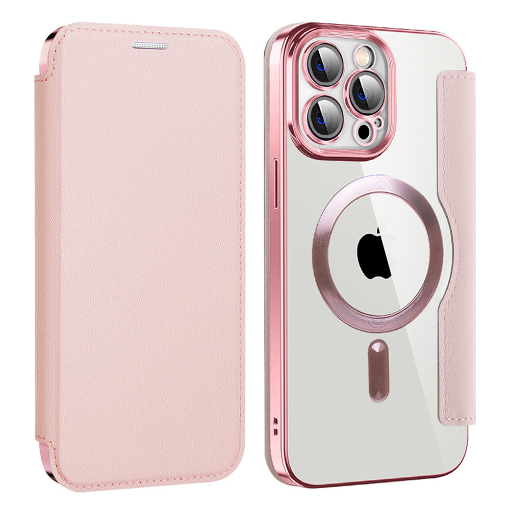 Capa MagSafe para Apple iPhone 13 Pro, Techsuit, SmartMag Book, Rosa