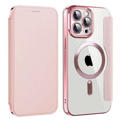 Capa MagSafe para Apple iPhone 13 Pro, Techsuit, SmartMag Book, Rosa