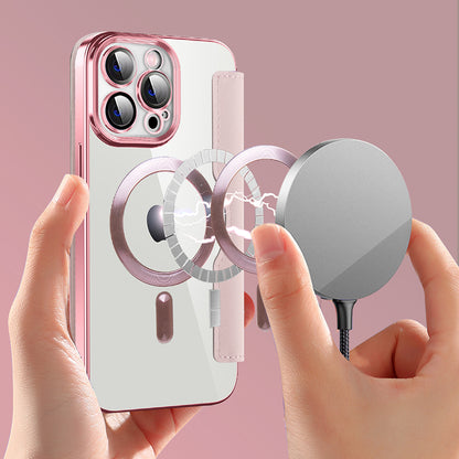 Capa MagSafe para Apple iPhone 13 Pro, Techsuit, SmartMag Book, Rosa