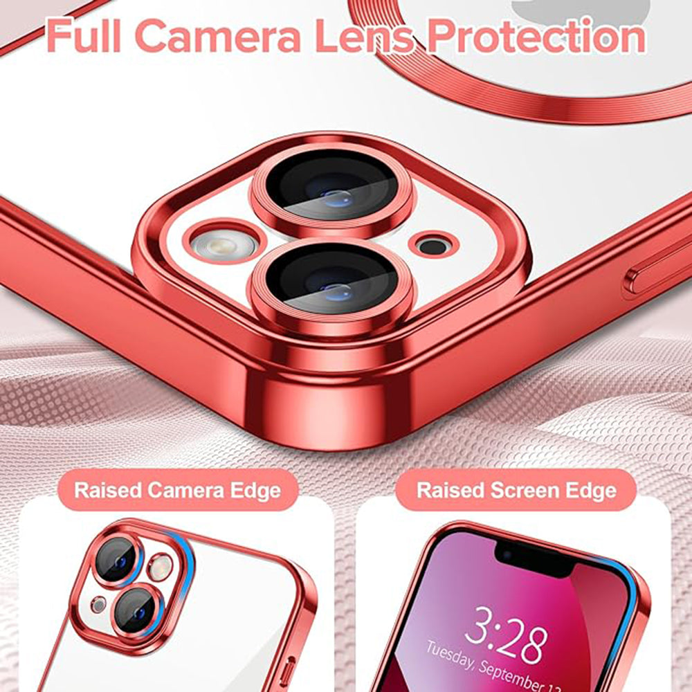 Capa MagSafe para Apple iPhone 13, Techsuit, Luxury Crystal, Vermelha