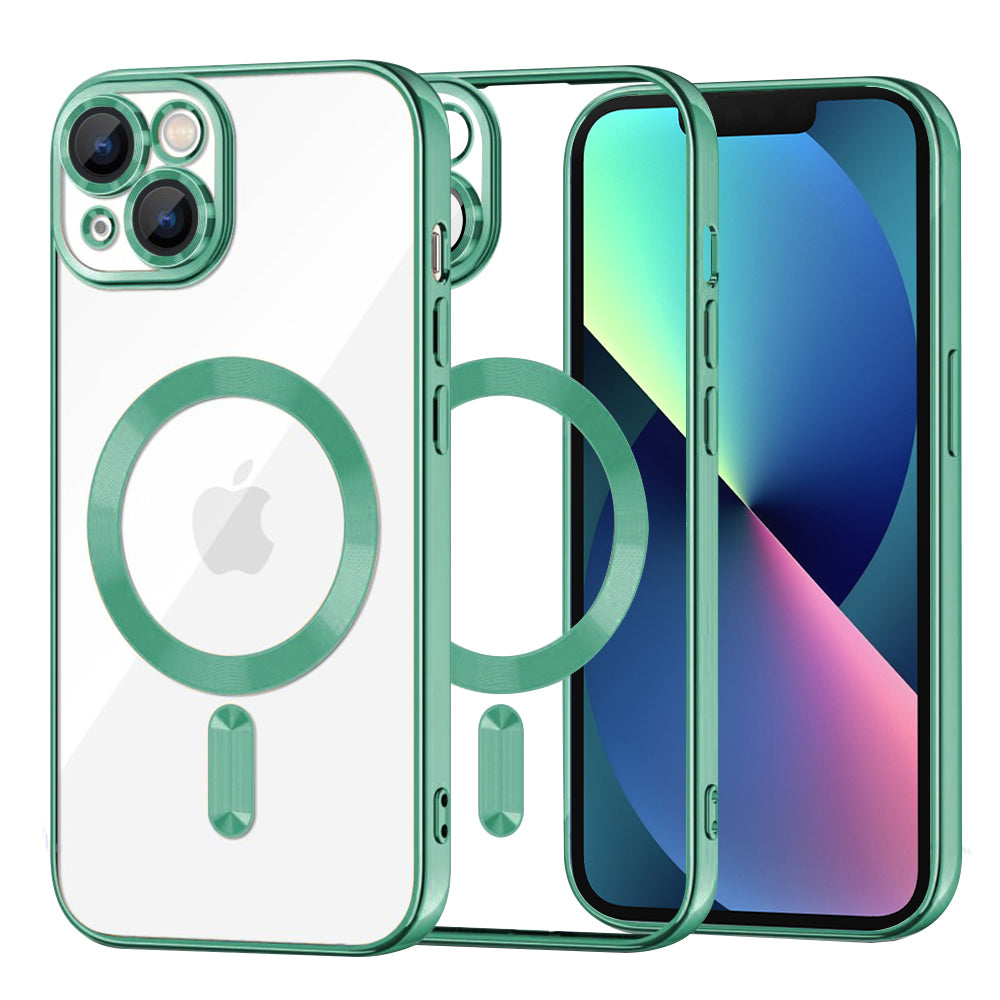 Capa MagSafe para Apple iPhone 13, Techsuit, Luxury Crystal, Verde Claro