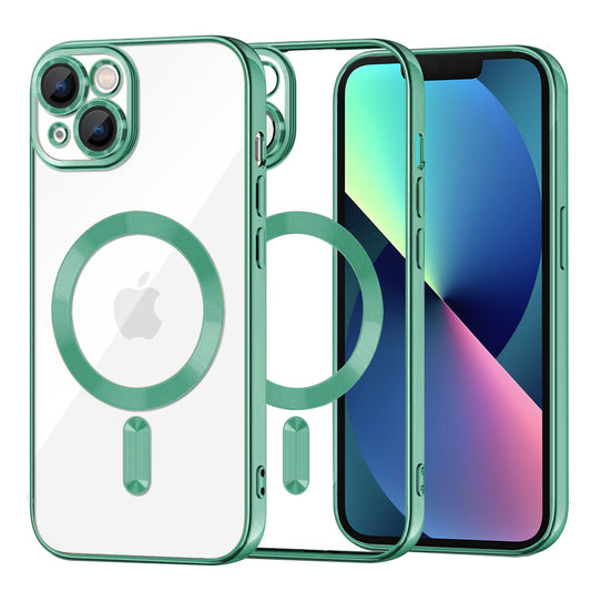 MagSafe Case for Apple iPhone 13, Techsuit, Luxury Crystal, Light Green