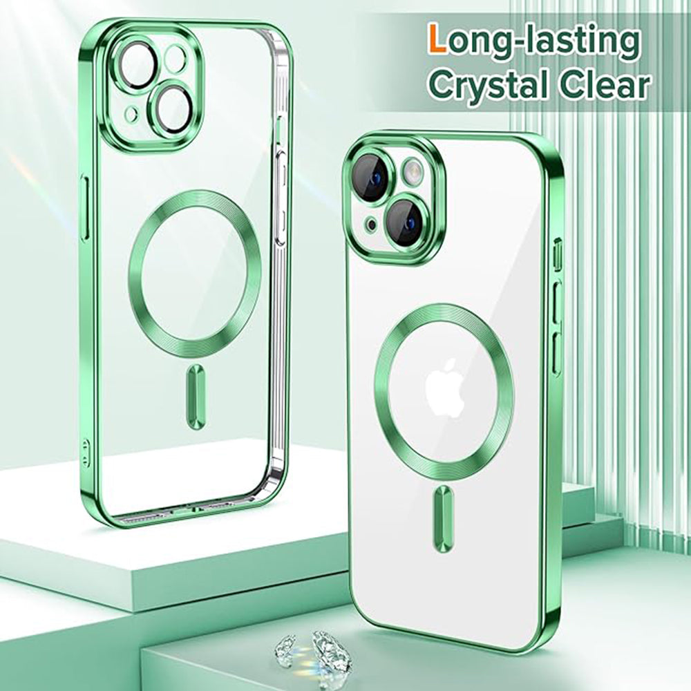 Capa MagSafe para Apple iPhone 13, Techsuit, Luxury Crystal, Verde Claro